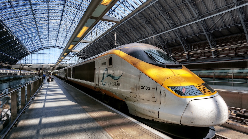 A Eurostar Train At St Pancras Railway Station, London, England